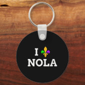 Dames Ik Hou Van New Orleans Fleur De Lis Hart Sou Sleutelhanger (Voorkant)