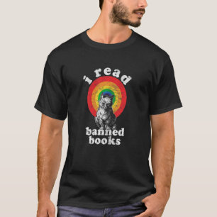 Dames Ik Lees Verboden Boeken Zwarte Kat Lezer Boe T-shirt