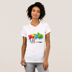 Dames I'm Unique Chameleon T-shirt - Levendig