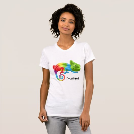 Dames I'm Unique Chameleon T-shirt - Levendig (Voorkant volledig)