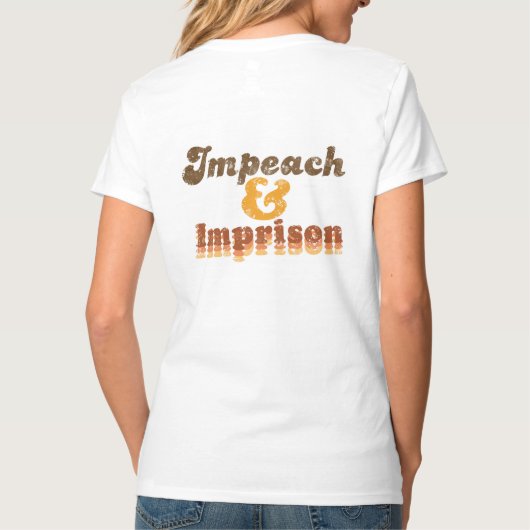 Dames Impeach & Gevangenis V-Neck T-Shirt (Achterkant)