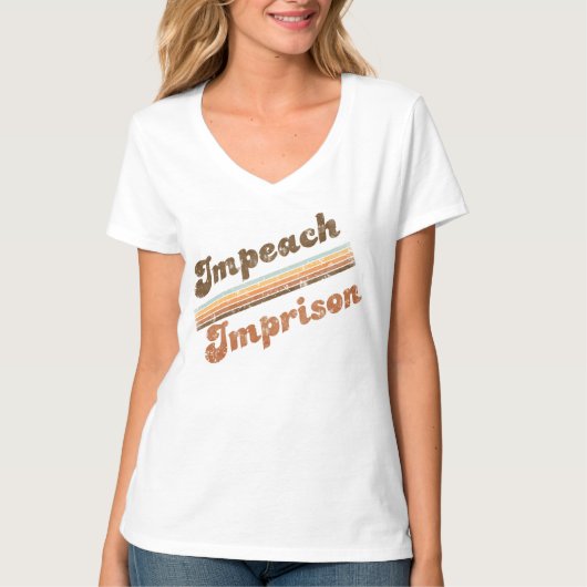 Dames Impeach | Gevangenis V-Neck T-Shirt (Voorkant)