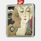 Dames in art deco-stijl metalen ornament (Links)
