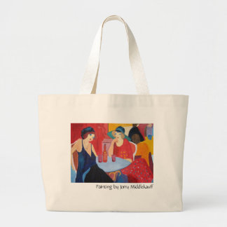Dames in café, totebag grote tote bag