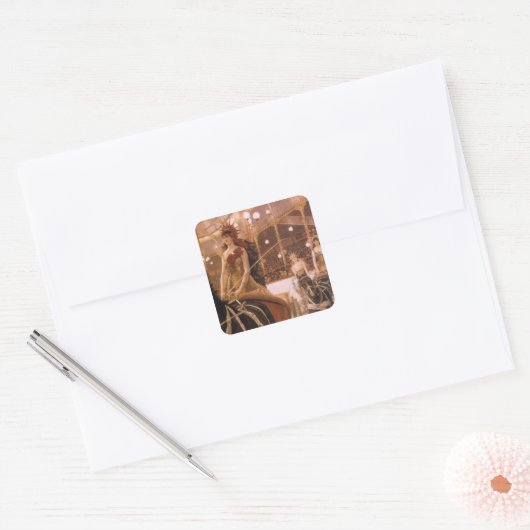 Dames in de auto's (ook bekend als Circus) van Jam Vierkante Sticker (Envelop)