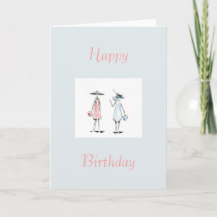 Dames in de buurt van Lunch Happy Birthday Card Kaart
