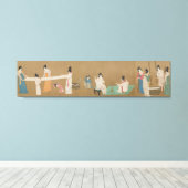 Dames in de Chinese Rechtbank die pas geweven Zijd Canvas Afdruk (Insitu (Houten vloer))