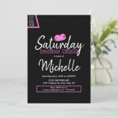 Dames in de nacht van de nacht Roze Zwarte Lippen Kaart (Staand voorkant)