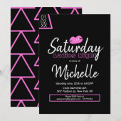 Dames in de nacht van de nacht Roze Zwarte Lippen Kaart (Voorkant / Achterkant)