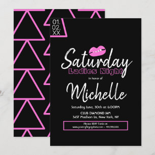 Dames in de nacht van de nacht Roze Zwarte Lippen Kaart