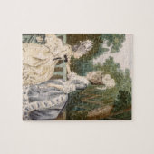 Dames in de ochtend, 1771 (kleurengraving) legpuzzel (Horizontaal)
