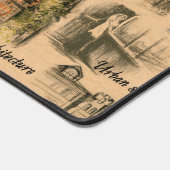  dames in de stad potlood tekening bureaumat (Hoek)