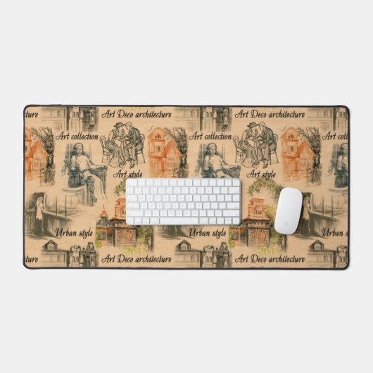  dames in de stad potlood tekening bureaumat (Keyboard & Muis)