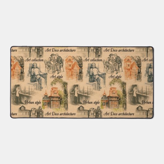  dames in de stad potlood tekening bureaumat (Voorkant)