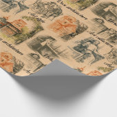  dames in de stad potlood tekening cadeaupapier (Hoek)