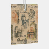  dames in de stad potlood tekening glas ornament (Voorkant Rechts)