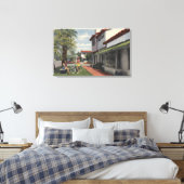 Dames in de zomer Draag op de Plaza Canvas Afdruk (Insitu (Slaapkamer))