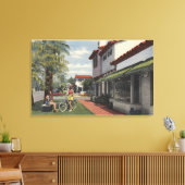 Dames in de zomer Draag op de Plaza Canvas Afdruk (Insitu (Woonkamer))