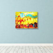 Dames in een surrealistisch landschap canvas afdruk (Insitu (Houten vloer))