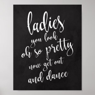 Dames in het Bathroom-bord 8x10 bruiloft Poster