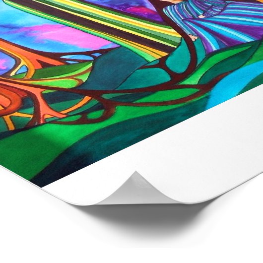 Dames in het bos poster (Hoek)