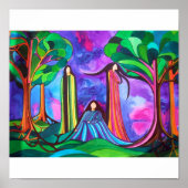 Dames in het bos poster (Voorkant)