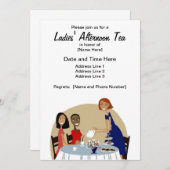 Dames in het middaguur van Tea Custom Invites Kaart (Voorkant / Achterkant)