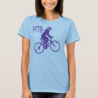 Dames in het paars/wit met een MTB-ontwerp T-shirt
