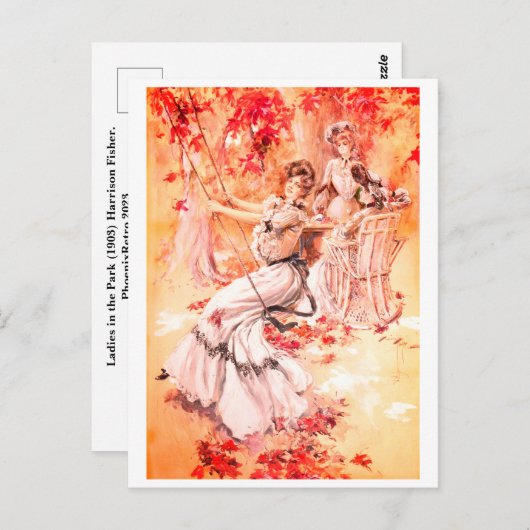 Dames in het park briefkaart (Voorkant / Achterkant)