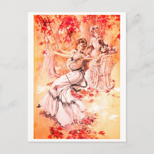 Dames in het park briefkaart (Voorkant)