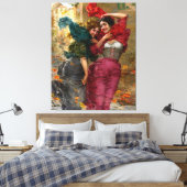  dames in het rood blauw groen canvas afdruk (Insitu (Slaapkamer))