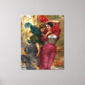  dames in het rood blauw groen canvas afdruk (Voorkant)