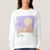 Dames in het Sweatshirt met Snowy Mountain Scene (Voorkant)