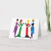 Dames in het Wenskaart 's nachts Kaart (Achterkant)