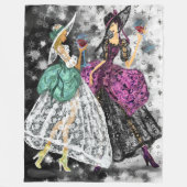 Dames in het zwart en wit, moderne jurken fleece deken (Voorkant)