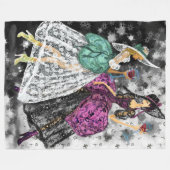 Dames in het zwart en wit, moderne jurken fleece deken (Voorkant (Horizontaal))