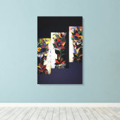 Dames in kleuren canvas afdruk (Insitu (Houten vloer))