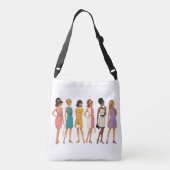Dames in Modieuze Mode uit de Jaren 60 Crossbody Tas (Achterkant)
