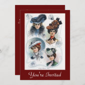 Dames in Petten Uitnodiging (Voorkant / Achterkant)