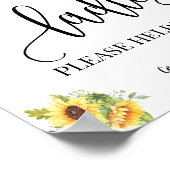 Dames in poederkamer, bruinzonnebloemen poster (Hoek)