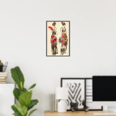 Dames in vintage mode met lentekleding poster (Thuiskantoor)