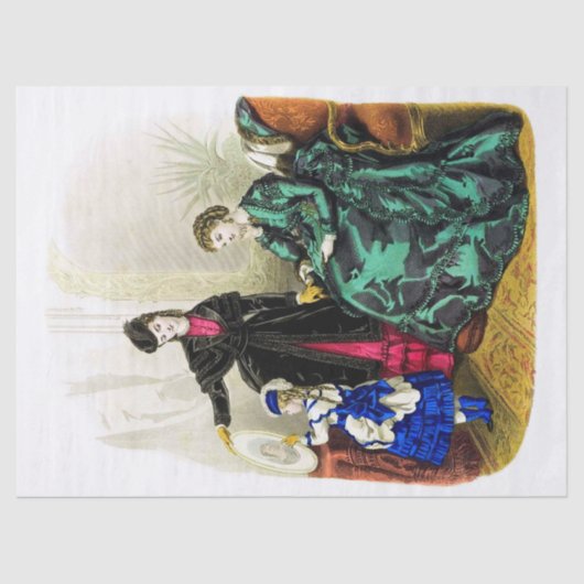  dames in zwart-roze groene ontkoppeling tissuepapier (Voorkant)