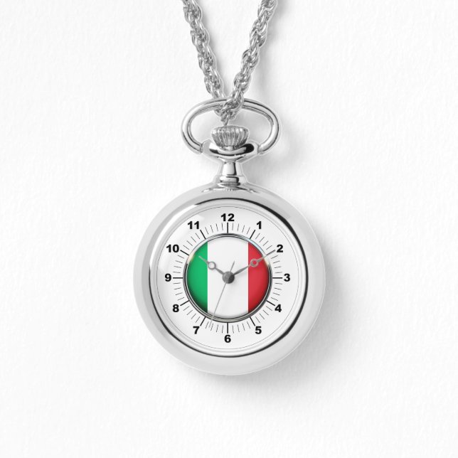Dames Italië Vlag Wraparound Zilver Horloge (Voorkant)