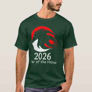 Dames Jaar van het Paard 2026 Vuur Paard Chinese Z T-shirt