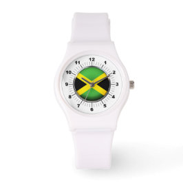 Dames Jamaica vlag Sportief wit silicium horloge