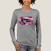 Dames Japanse Landschap lange mouw Tshirt (Voorkant)