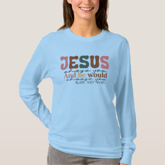 Dames 'Jesus koos jou' T-shirt met lange mouwen