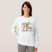 Dames Jingle Bells met Kerstmis Jumper - rendier T-shirt (Voorkant volledig)