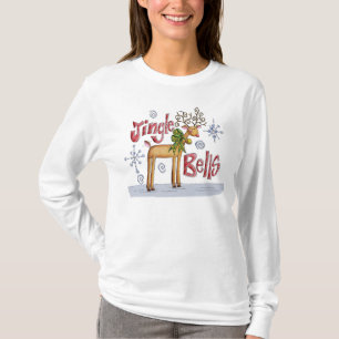 Dames Jingle Bells met Kerstmis Jumper - rendier T-shirt