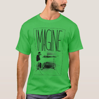 Dames John Lennon Imagine Piano VNeck boy friend T-shirt